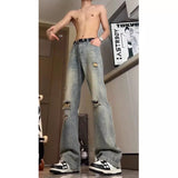 Unisex Jeans Vintage Ripped Jeans Men's Summer Trousers