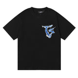 Cross-border foreign trade wholesale trapstar gradient letter ts tiger head printing short-sleeved couple loose high street