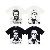 jean snowman printing short sleeve t-shirt christmas co couple outfit