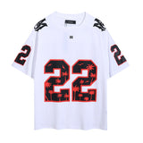 amri washed distressed tiger head number & letter logo short sleeve t-shirt