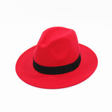 Walter White Hats Retro British Style Soft Felt Cap Party Gentleman Top Hat Big Flat Brim Woolen Warm Fedora Hat