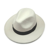 Walter White Hats Retro British Style Soft Felt Cap Party Gentleman Top Hat Big Flat Brim Woolen Warm Fedora Hat