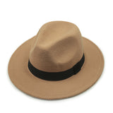 Walter White Hats Retro British Style Soft Felt Cap Party Gentleman Top Hat Big Flat Brim Woolen Warm Fedora Hat