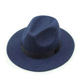 Walter White Hats Retro British Style Soft Felt Cap Party Gentleman Top Hat Big Flat Brim Woolen Warm Fedora Hat