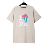 Correct version of pa beheaded bear short sleeves palm tree high street bat sleeves big logo letter on the back