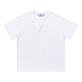 trap gradient letter tiger head short sleeve european and american high street trap star printing t-shirt loose s