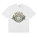 Rhude T Shirts Sturgeon Caviar Printed Cotton Short Sleeves Men and Women