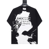 Mm series export wholesale margiela simple style digital four-corner mark couple short-sleeved t-shirtpure cotton high quality