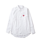 Kawakubo plaloveembroider short-sleeved pure cotton red heart eyes couple t-shirt y star style long sleeves shirt