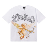 wholesale american trend mixed emotion alien octopus hot diamond angel short-sleeved couple full print