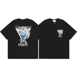 Summer collection: casa casablanca print oversized short-sleeve t-shirt - premium heavyweight cotton