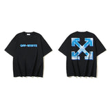 European and american spring/summer ow gradient arrow graphic crew neck short sleeve t-shirt