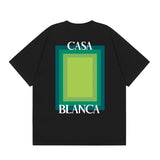 casa casablanca short-sleeved fantasy door letter logo printingstylish round neck short-sleeved t-shirt