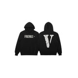 Vlone Hoodie Autumn and Winter Hot Silver Big V Letter