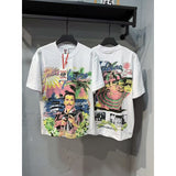 American asaali character print short sleeve t-shirt & trendy shorts set - summer collection