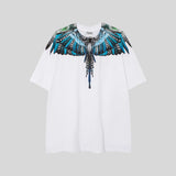 Correct version mb short-sleeved couple outfit colorful wings feather t-shirt marcelo european and american classic