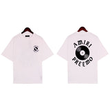 Cross-border wholesale correct version am splash ink flow paint camouflage starry sky graffiti letter short-sleeved high street couple t