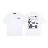 Erd rich second generation loose version american trend quiet eye printing round neck short sleeve t-shirt couple outfit