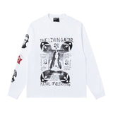 Erd melancholy rich second generation loose washed distressed pig head human face color matching hole hooded sweatshirt zipper