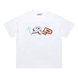 trap gradient letter tiger head short sleeve european and american high street trap star printing t-shirt loose s