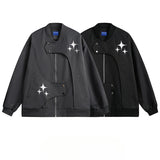 Unisex Baseball Jersey Star Embroidered Flight Jacket
