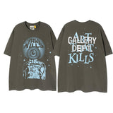 Export american retrog@llery short-sleeved t-shirt boys ins high street loose couple half-sleeved women d
