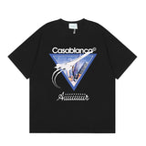 Summer collection: casa casablanca print oversized short-sleeve t-shirt - premium heavyweight cotton