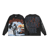 Cross-border wholesale american trend skull metal rock band robot bottom shirt pure cotton looselong sleevest