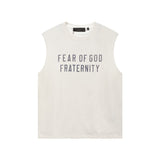 Fog icon double line essentials american high street summerloose couple short sleeve trendy heavy weight t-shirt