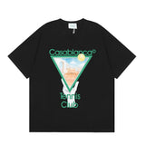 Summer collection: casa casablanca print oversized short-sleeve t-shirt - premium heavyweight cotton