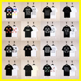 Correct version offow rainbow gradient arrow twill cashew flower graffiti short-sleeved t-shirt