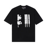 Erd rich second generation loose version american trend quiet eye printing round neck short sleeve t-shirt couple outfit