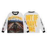 Cross-border wholesale american trend skull metal rock band robot bottom shirt pure cotton looselong sleevest