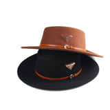 Walter White Fedora Autumn and Winter Jazz Flat Top Hat Felt Cap Wool Woolen