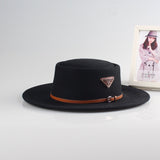 Walter White Fedora Autumn and Winter Jazz Flat Top Hat Felt Cap Wool Woolen