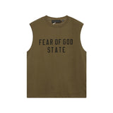 Fog icon double line essentials american high street summerloose couple short sleeve trendy heavy weight t-shirt
