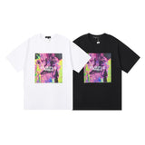 Purple br@nd comfy basics letter logo printing short-sleeved fog american street t-shirt