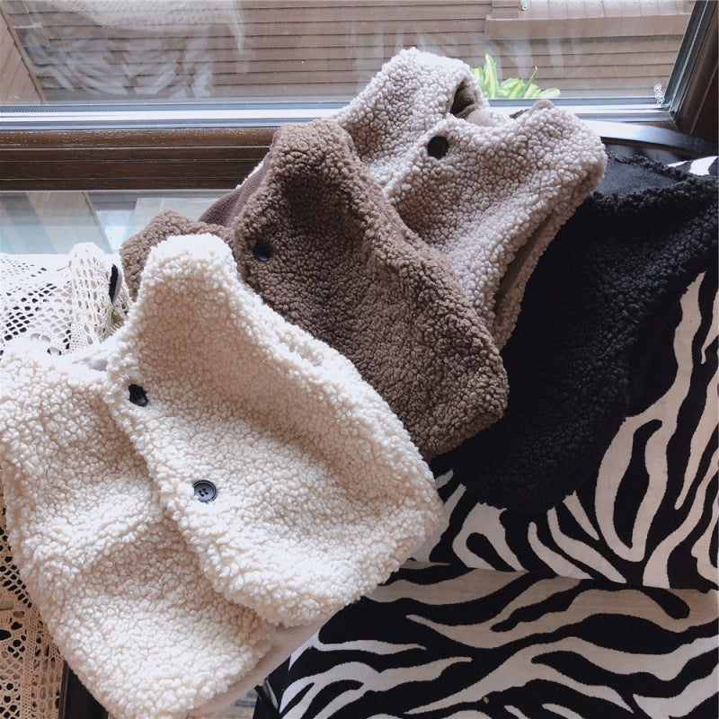 Girl Jacket Boys and Girls Vest Lambswool plus Polar Fleece