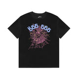 Spder short-sleeved t-shirt young thug foam letter couple hoodie pink