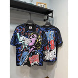 American asaali character print short sleeve t-shirt & trendy shorts set - summer collection