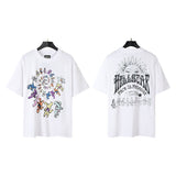 american trend high quality loose t-shirt pure cotton front and rear high-definition printing casualcoupletrendy short sleeves