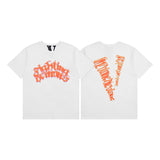 Cross-border supply large v letter lne cherry blossom short half-sleeve sketch embroidery lip print graffiti print short