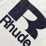 Rhude T Shirts Solid Color R Letter Printing Cotton Casual Short Sleeve Men and Women