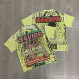 First row american trend high quality washed retro hot diamond casual short-sleeved t-shirt