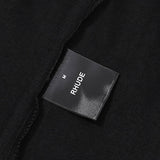 Rhude T Shirts Gothic Letter Badge Printing Cotton Casual Crew Neck Short Sleeve Men and Women
