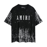 Wholesale foreign trade amir washed distressed tiger head number & letter logo short sleeve t-shirt