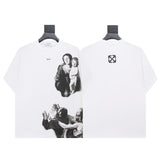 Summer off-white high quality pure cotton t-shirt printing short-sleeved t