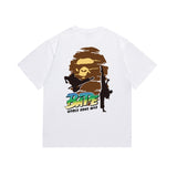 Cross-border wholesale summer classic ape camo lightning print cotton short sleeve t-shirt