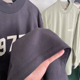 Fog Essentials Long Sleeve T-Shirt Unisex Flocking Logo Loose Sweater