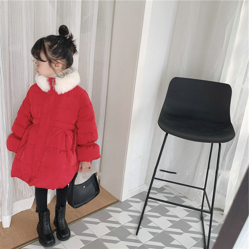 Girl Jacket Girls Padded Cotton Clothes Furry Coat